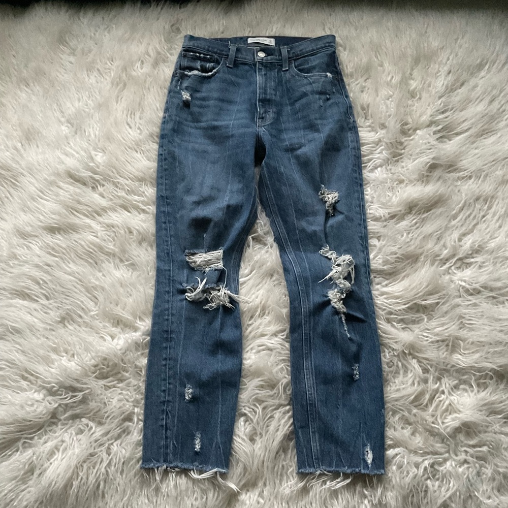 Abercrombie & Fitch Ripped High Rise Mom Jeans